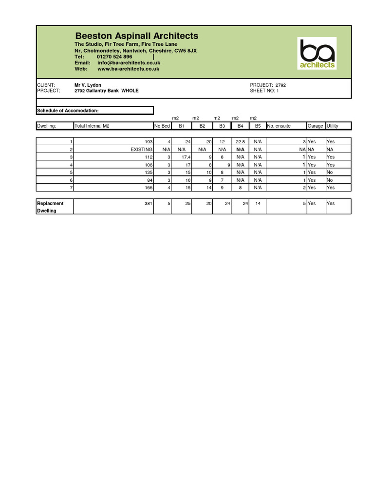 2792 Accomodation Schedule | PDF