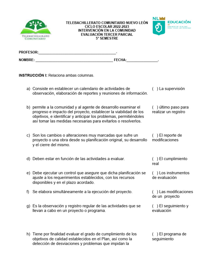 Evaluación de Proyectos Comunitarios | PDF | Evaluación | Planificación
