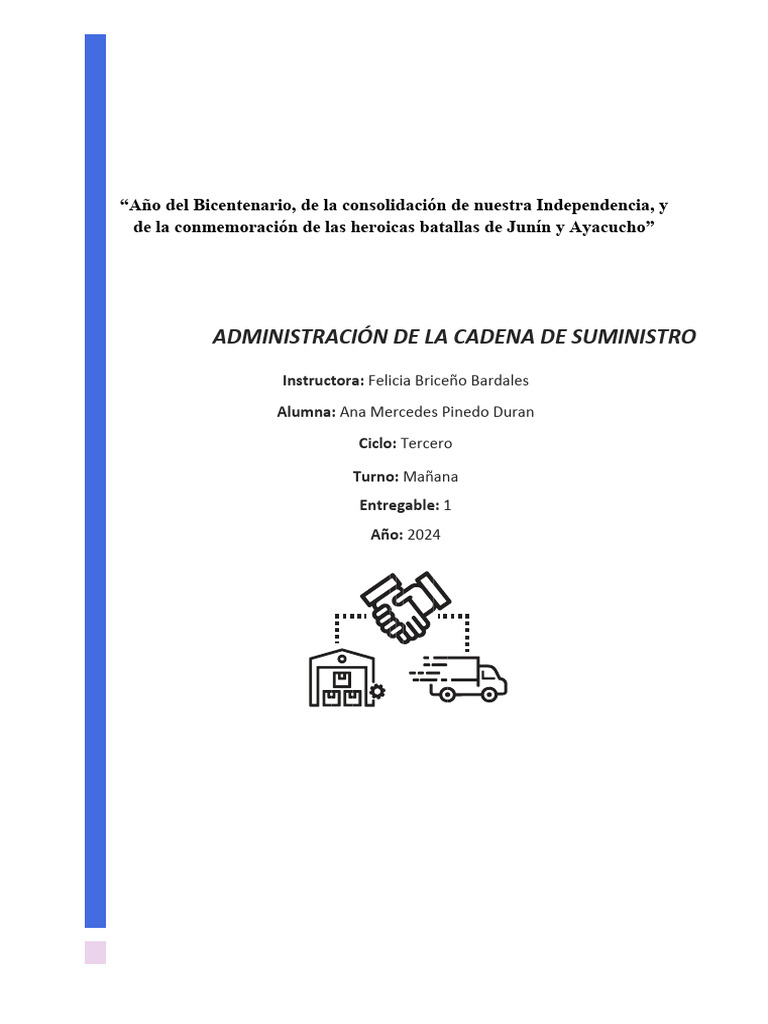 Entregable 1 Cadena de Suministro 5 | PDF | Logística | Mercado (economía)
