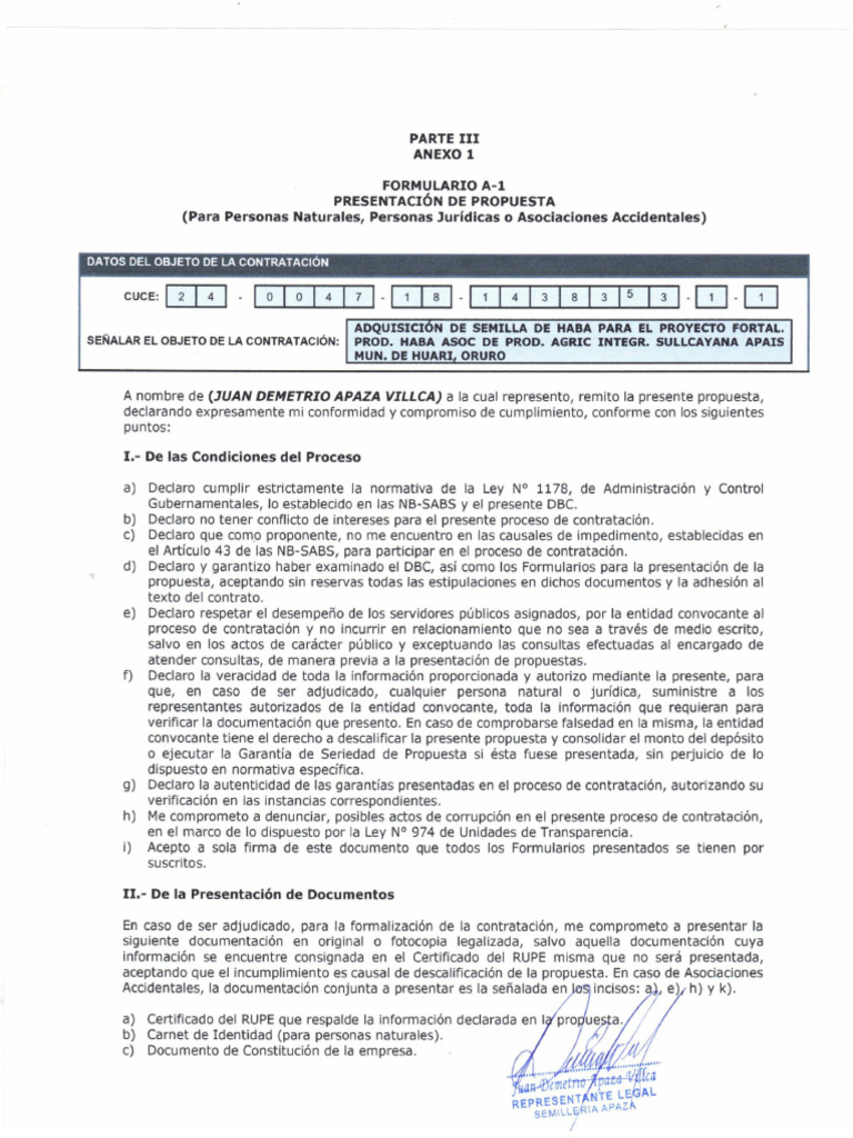 Formulario 1 | PDF