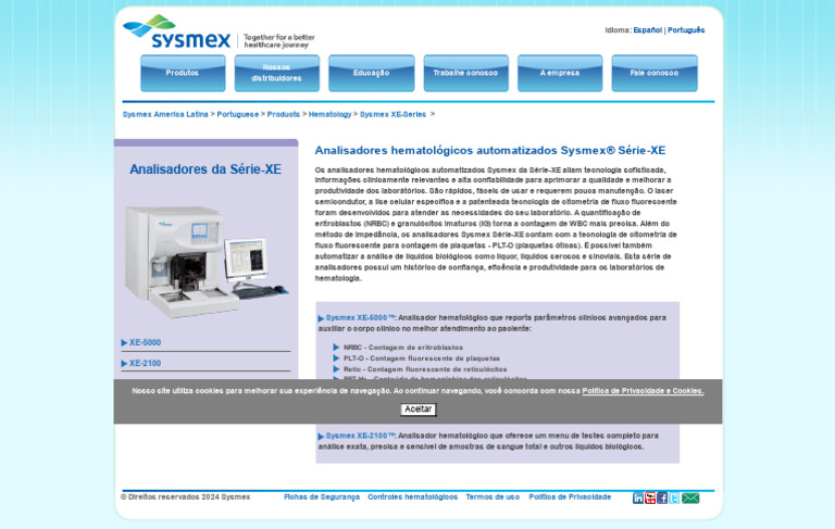 XE Series Hematology Analyzers | PDF | Tecnologia e Engenharia