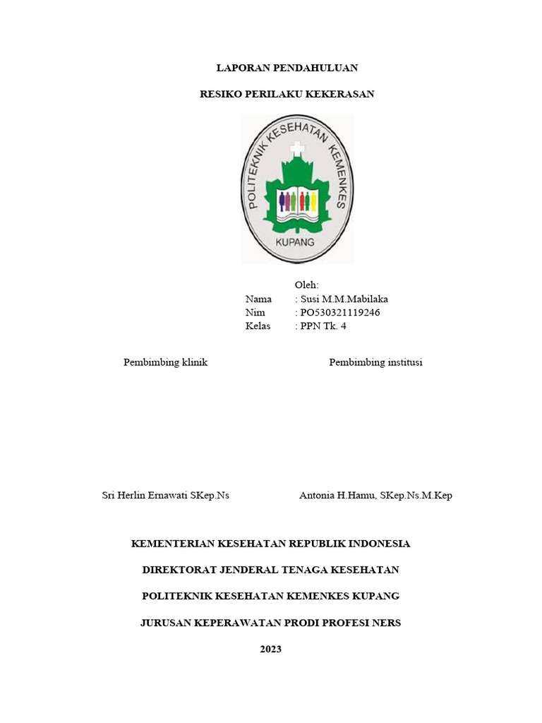 Lp Resiko Perilaku Kekerasan Pdf