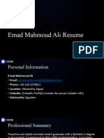 Emad Mahmoud Ali Resume