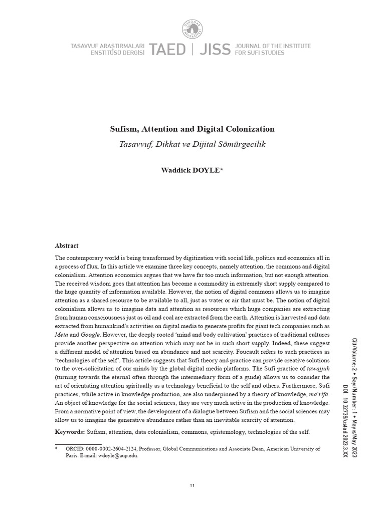 Sufism and Attention in Digital Age | PDF | Sufism | Michel Foucault