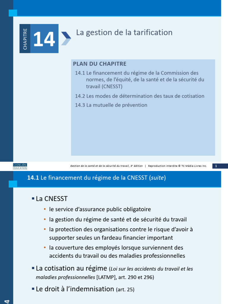 Tarification CNESST et prévention des risques | PDF | Assurance | Sécurité
