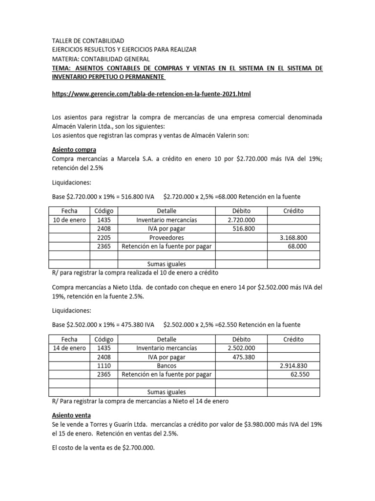 Asientos Contables: Compras y Ventas | PDF | Contabilidad | Tarjeta de ...