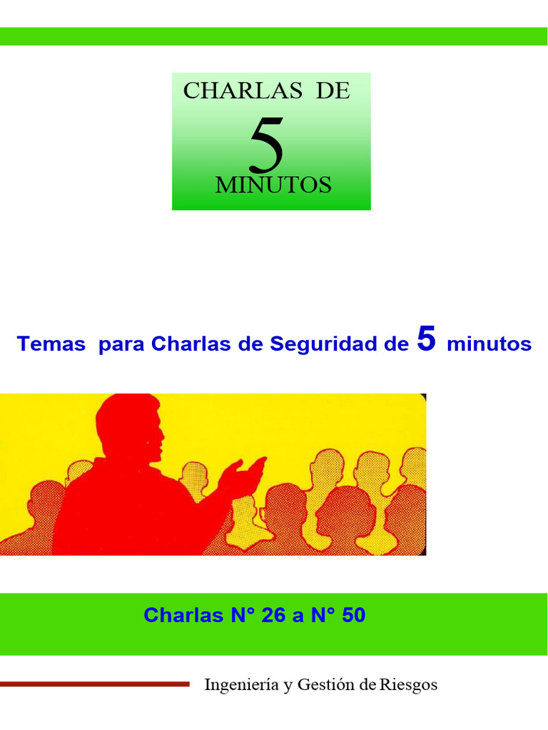 Manual De Charlas De Seguridad 5 Minutos 26 A La 50 Pdf Máquina
