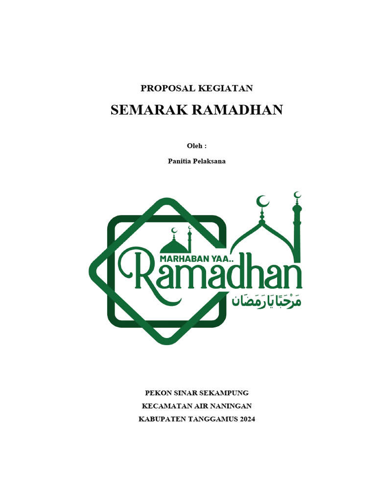 Proposal Kegiatan Semarak Ramadhan 2024 | PDF