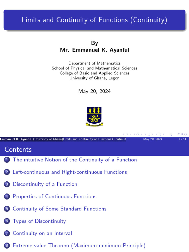 Understanding Function Continuity and Limits | PDF | Trigonometric ...