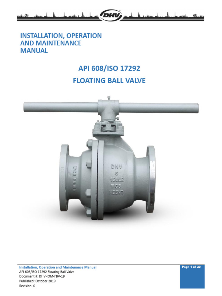 API 608 Floating Ball Valve Manual | PDF | Valve | Mechanical Engineering