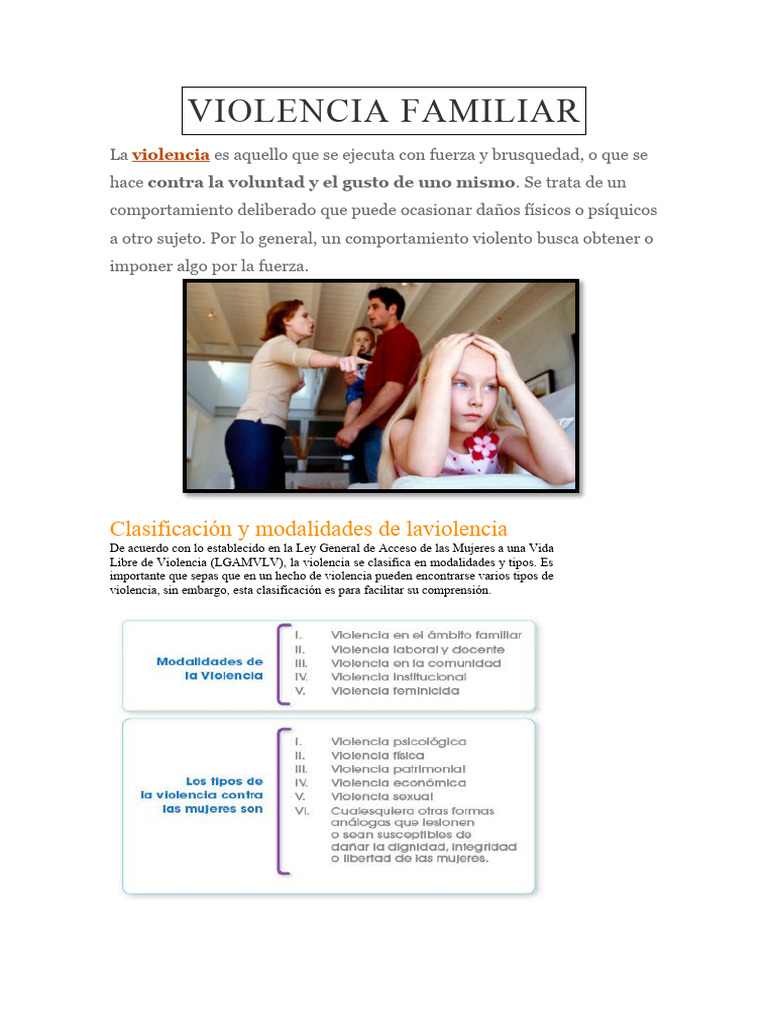 Violencia Familiar | PDF | Violencia doméstica | La violencia contra ...
