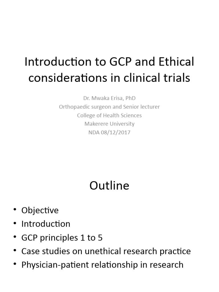 GCP Guidelines and Ethics in Clinical Trials | PDF | Clinical Trial ...
