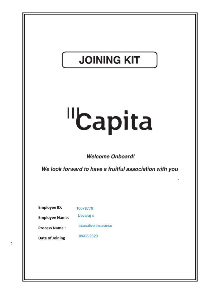 Capita Joining Kit 2023 NEW | PDF | Information Security | Mental Disorder