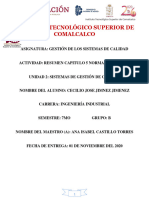 Resumen Cap 5 ISO 9001-2015. Cecilio Jose Jimenez Jimenez