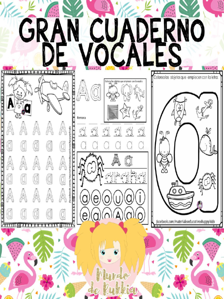 Gran Cuaderno para Trabajar Vocales Recopilado Por Mundo de Rukkia | PDF