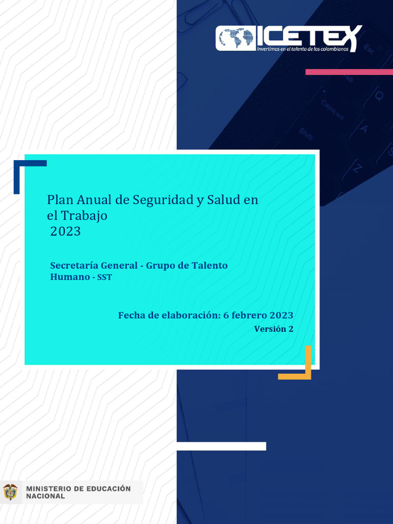 Plan Anual SST 2023 - ICETEX V2 | PDF | Seguridad y salud ocupacional ...