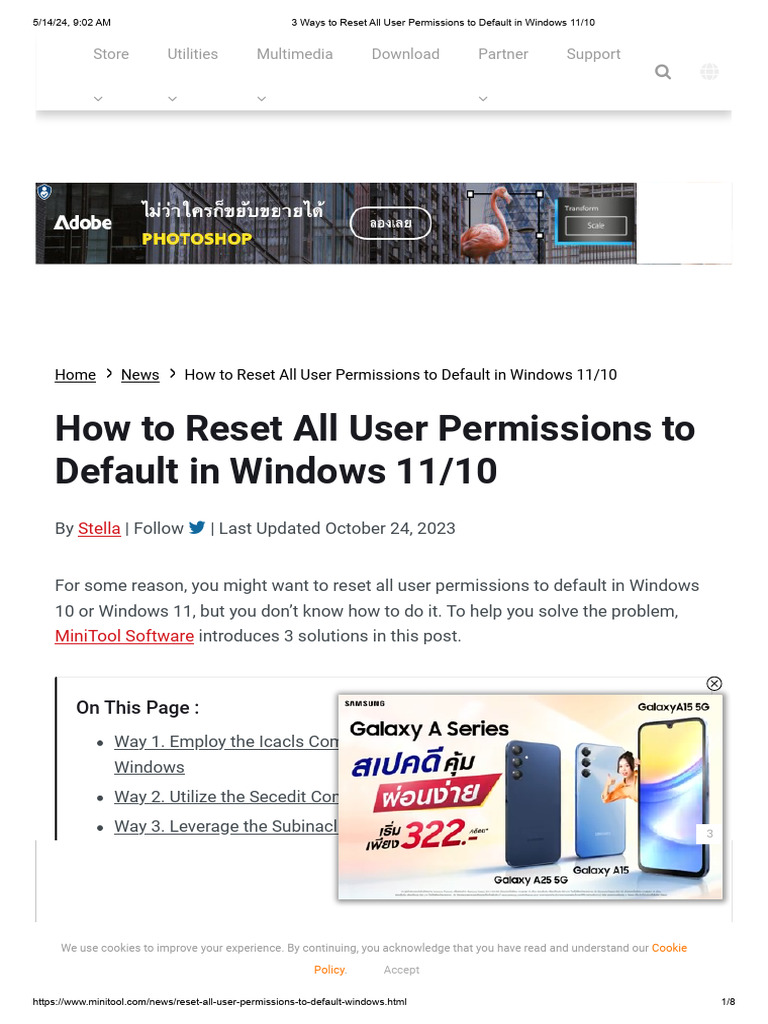3 Ways To Reset All User Permissions To Default in Windows 11 - 10 ...