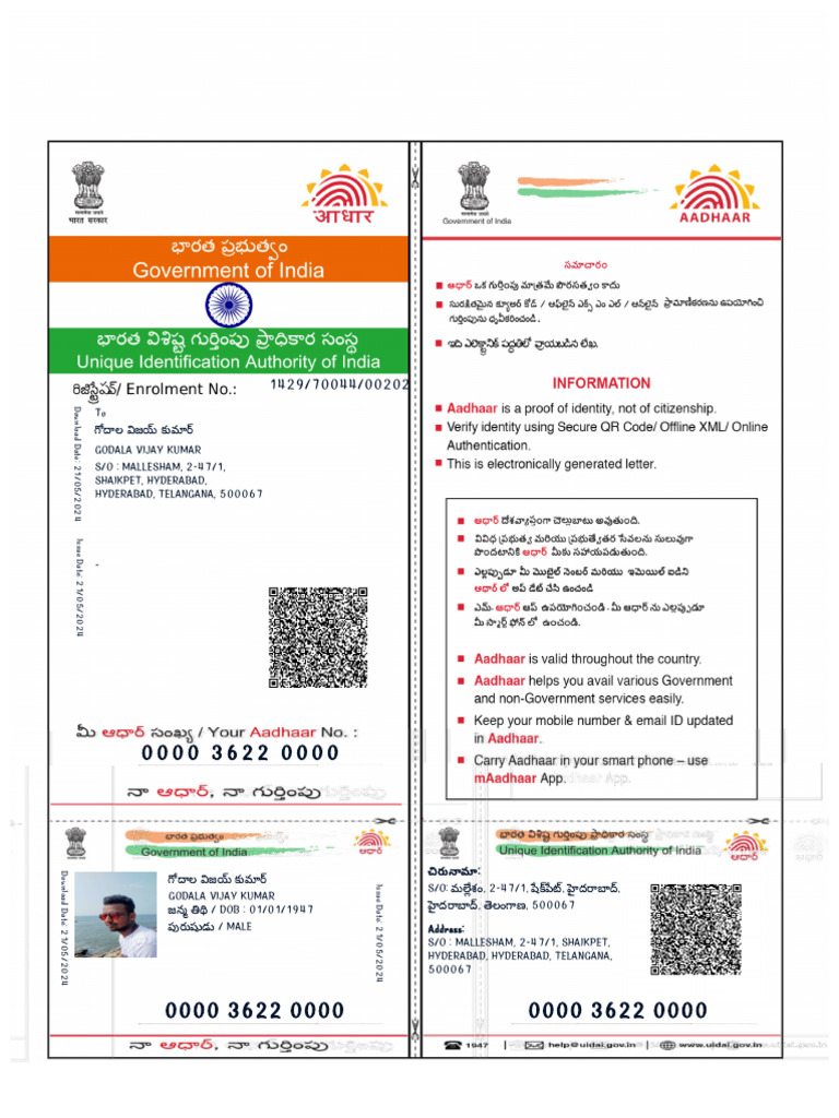 Aadhaar Card Priview | PDF
