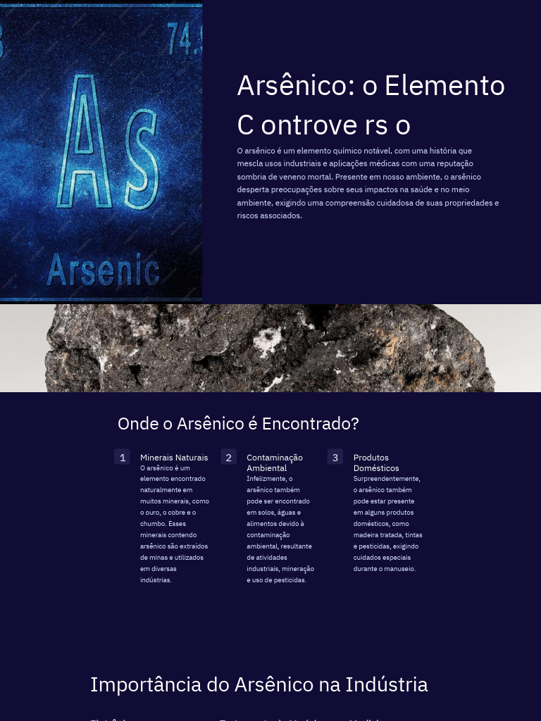 Arsênico: Impactos e Usos Industriais | PDF | Arsênico | Ambiente natural