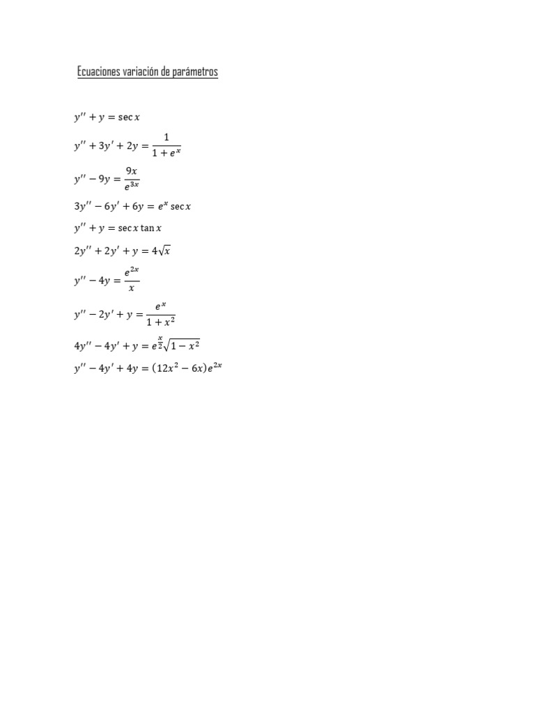 Ecuaciones De Variación De Parámetros Pdf Cooking Food Wine