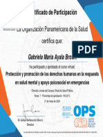 Protección y Promoción de Los Derechos Humanos en La Respuesta en Salud Mental y Apoyo Psicosocial en Emergencias-Certificado Del Curso 4449667