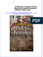 Full Ebook of Handbook of Museum Textiles Volume 1 Conservation and Cultural Research 1St Edition Seiko Jose Online PDF All Chapter