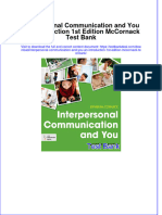 Full Interpersonal Communication and You An Introduction 1St Edition Mccornack Test Bank Online PDF All Chapter