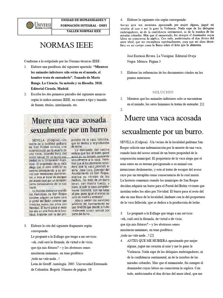 Taller de Normas IEEE en Humanidades | PDF