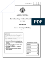 Seychelles ENGLISH-KEY-STAGE-4-ASSESSMENT-Reading-and-Writing-Paper-2022