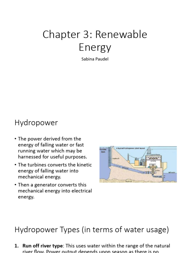 Chp3 Renewable Energy Pdf Hydroelectricity Turbine
