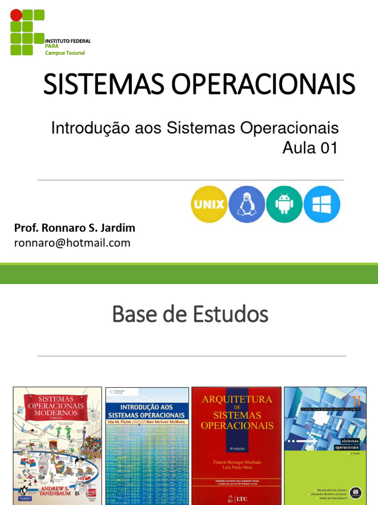 Slide 01 - Introducao Aos Sistemas Operacionais | PDF | Sistema ...