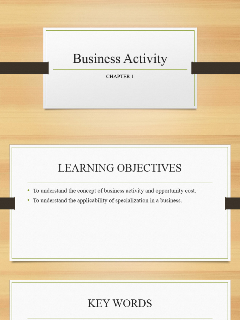 Understanding Business Activity and Specialization | PDF | Division Of ...
