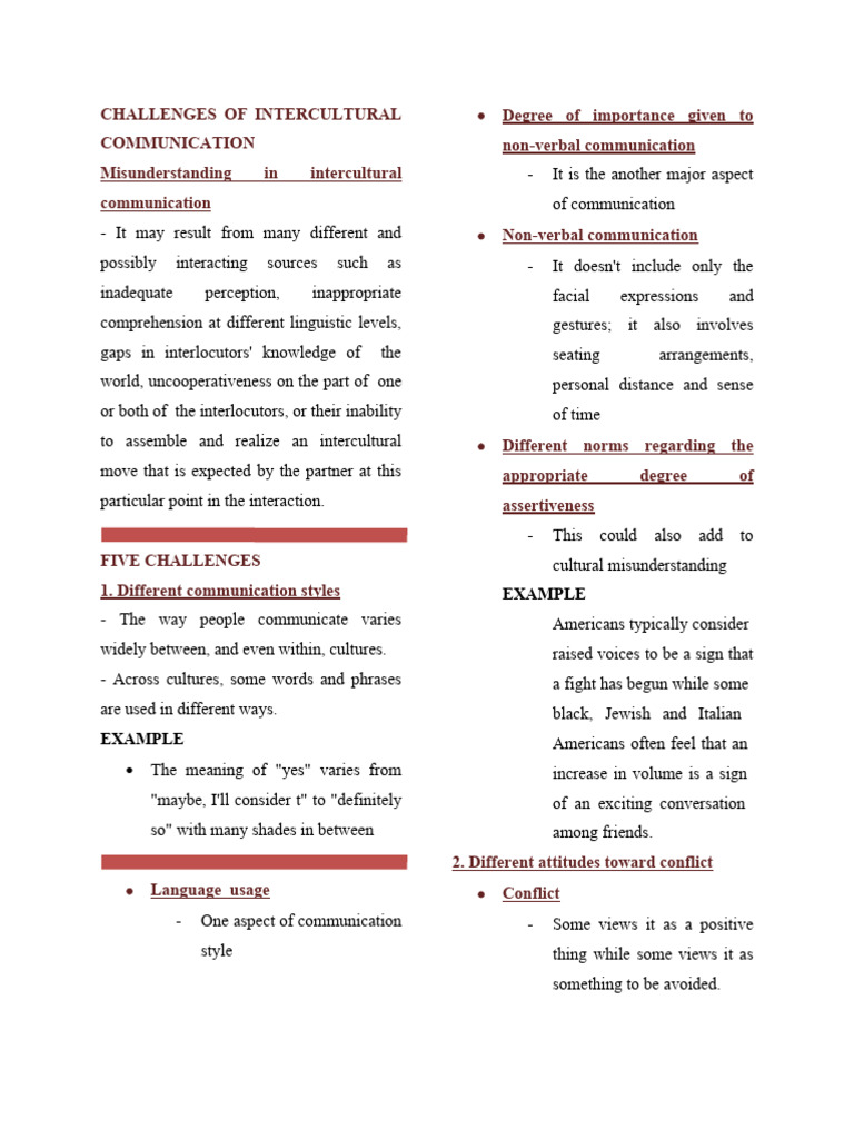 Intercultural Communication Challenges | PDF | Communication | Cross ...