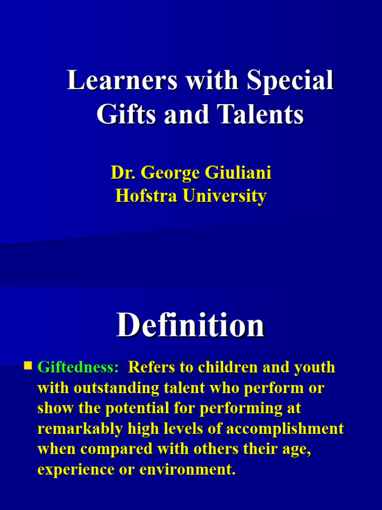 Learners With Special Gifts and Talents | PDF | Intellectual Giftedness ...