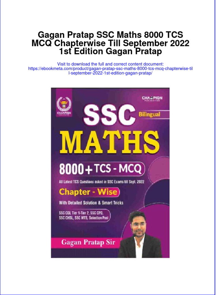 Full Ebook of Gagan Pratap SSC Maths 8000 Tcs MCQ Chapterwise Till