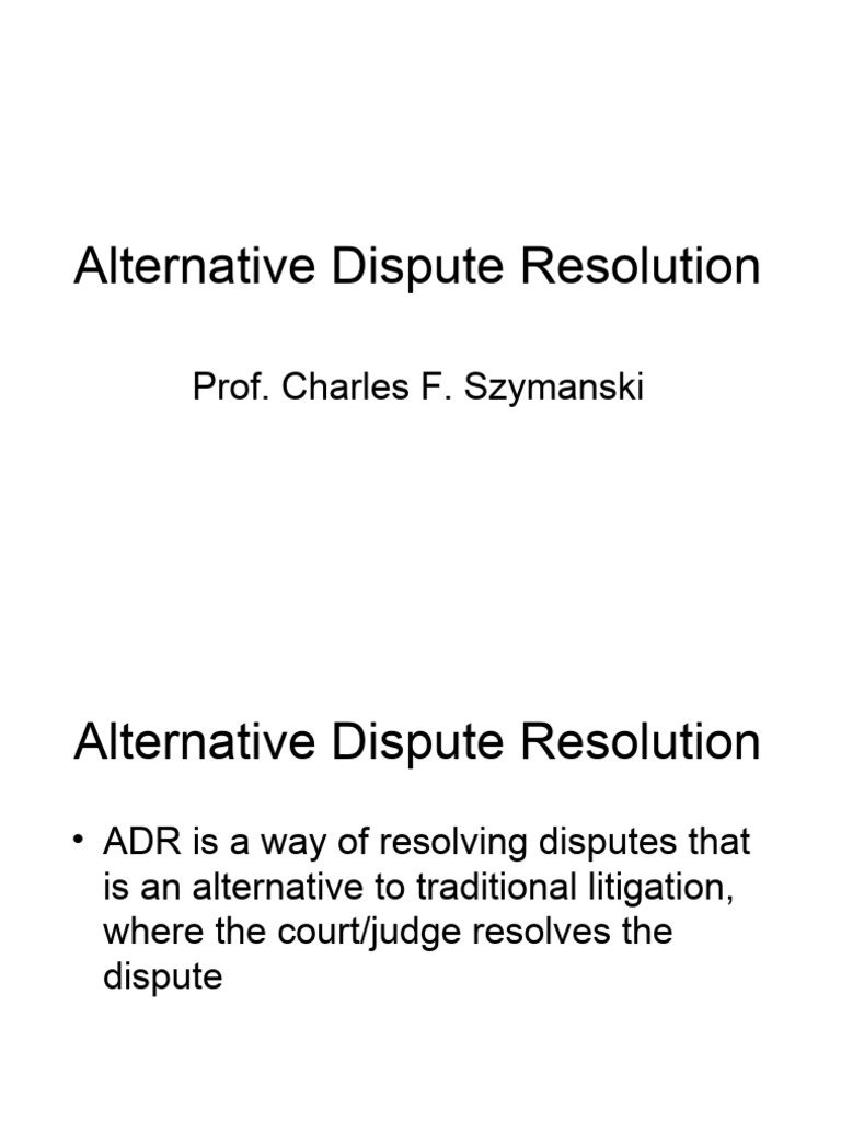 Understanding Alternative Dispute Resolution | PDF | Mediation ...