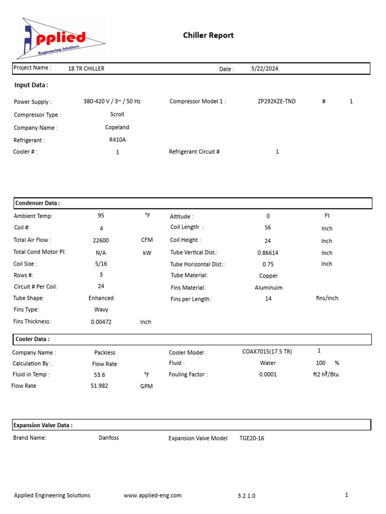 18 TR-Chiller | PDF | Mechanical Engineering | Manufactured Goods