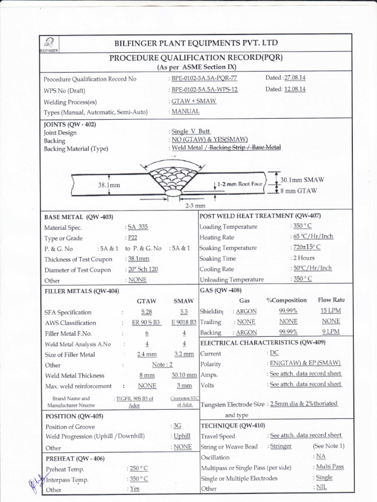 Welding Procedure Qualification Record | PDF | Welding | Construction