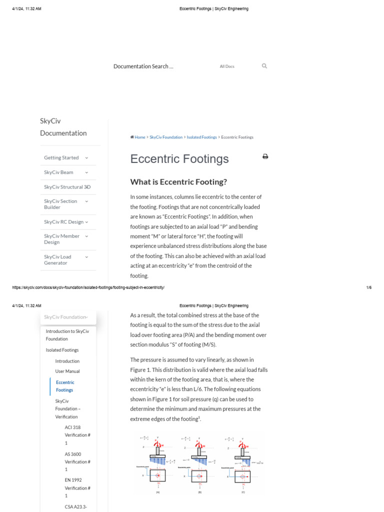 Eccentric Footing Design Guide | PDF | Bending | Civil Engineering