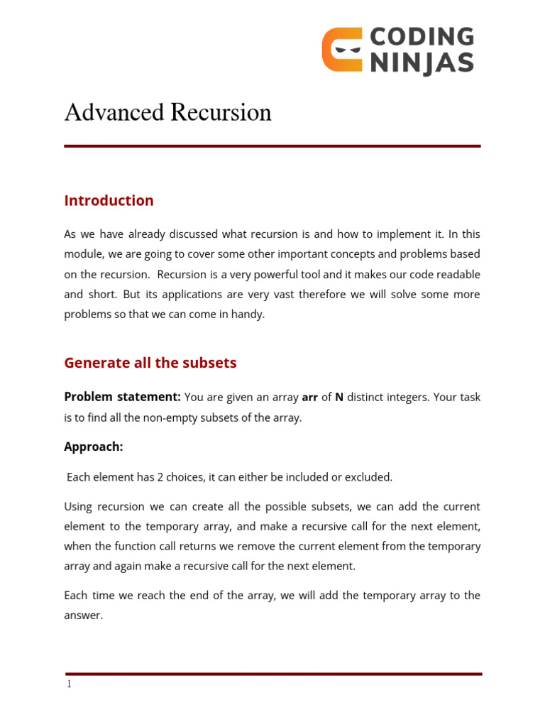 Advance Recursion - CP Java-2048 | PDF | Permutation | String (Computer ...