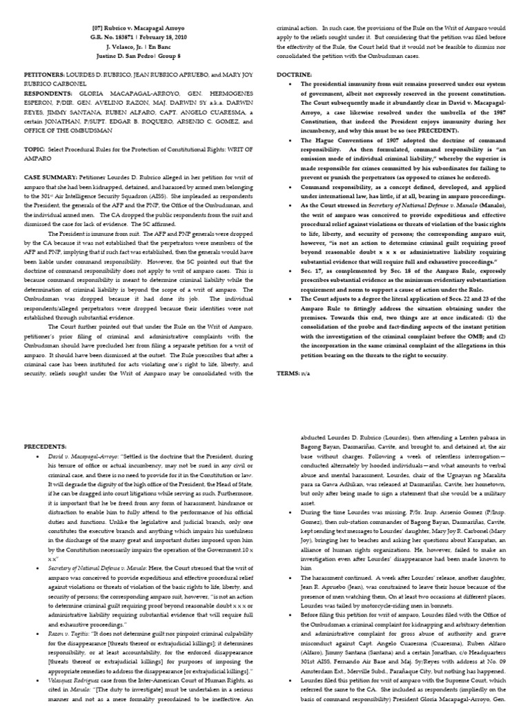 Rubrico v macapagal arroyo group8 pdf burden of proof law appeal