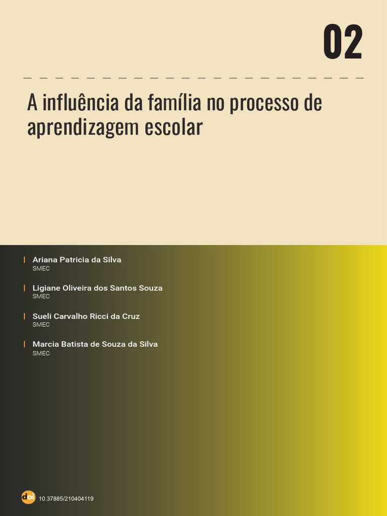 A Influência Da Família No Processo de Aprendizagem Escolar | PDF ...