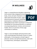 YOGA FOR WELLNESS