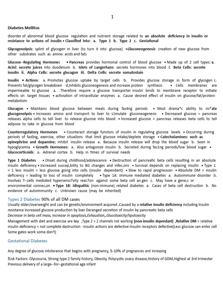 Diabetes Mellitus Pdf Insulin Gestational Diabetes
