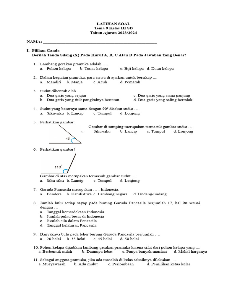 Menguasai Tema 8: Praja Muda Karana dengan Latihan Soal Efektif untuk Kelas 3 SD Kurikulum 2013 Revisi