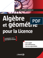 Algèbre Géométrie: Et Pour La Licence