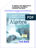 Full Intermediate Algebra With Applications and Visualization 3Rd Edition Rockswold Test Bank Online PDF All Chapter
