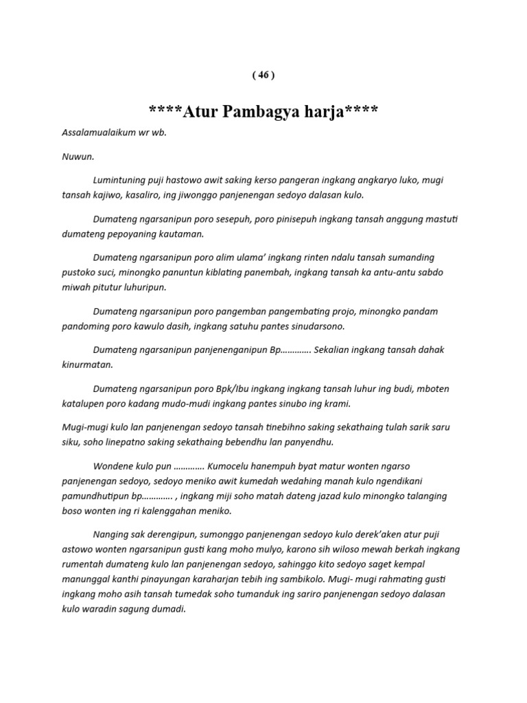 Contoh Atur Pambagyaharja | PDF