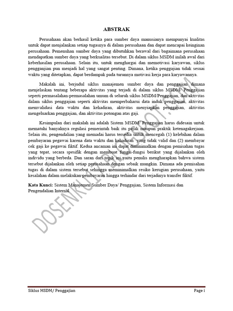 Siklus MSDM dan Penggajian Perusahaan | PDF