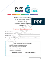 GA Classic IESOL A2 E2 Candidate Booklet Writing Sample 1